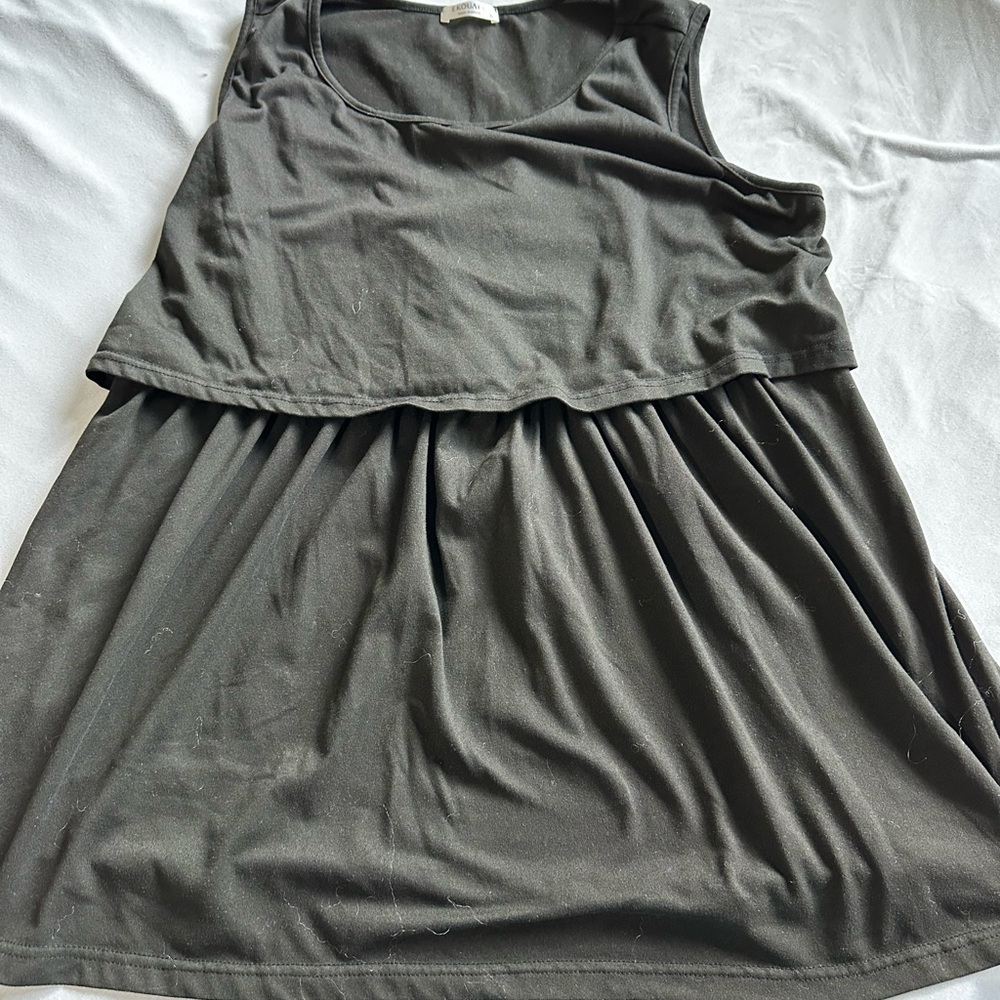 Women’s Black Layered Nursing Tank Top